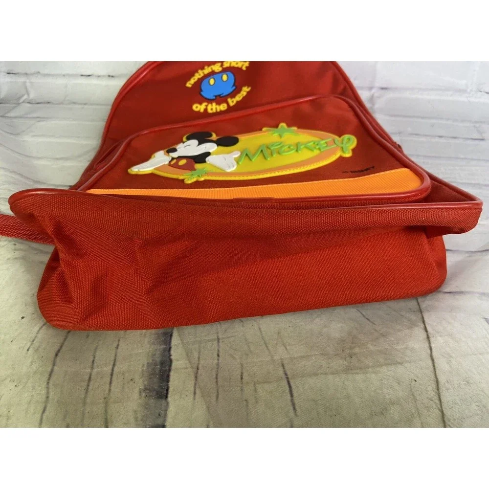 Vintage PYRAMID Disney Mickey Mouse Small Red Kids Toddler Backpack Bag NEW